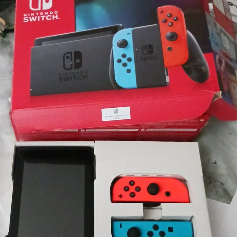 Nintendo Switch Console with Neon Blue Joy-Con
